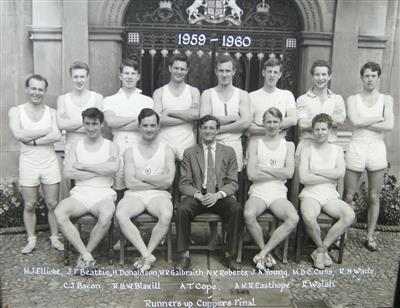 cc01156 1959 athletics.jpg; cc01156; 1959 - 1960 Christ's Athletics team; Photograph